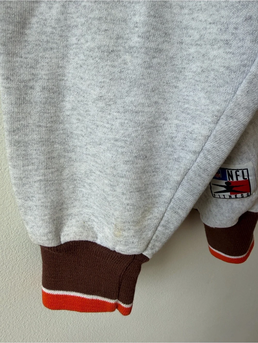 Vintage-Inspired Gray Crewneck Sweatshirt with Brown Lettering Made in USA